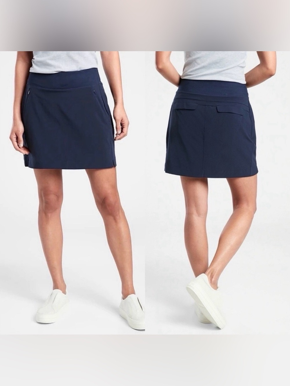 Athleta Navy Performance Skort with Wide Waistband
